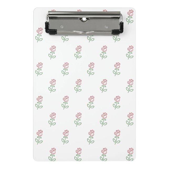 Minicarpeta De Pinza Rosas Rojas, Patrón De Rosas, Flores (Anverso)
