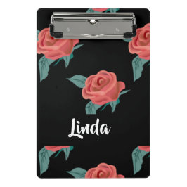 Minicarpeta De Pinza Rosas rosas rosas negras