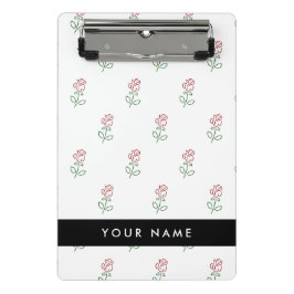 Minicarpeta De Pinza Roses Rojos, Patrón De Rosas, Tu Nombre