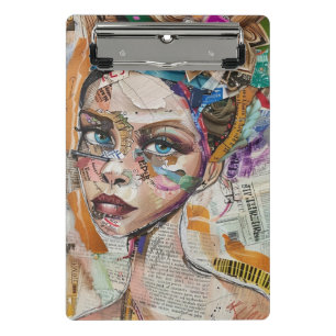 Minicarpeta De Pinza Rostro de Collage de Álbum de Recortes Antiguo (6)