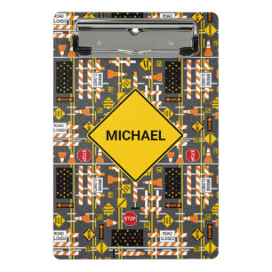 Minicarpeta De Pinza Rótulos de construcción de carreteras