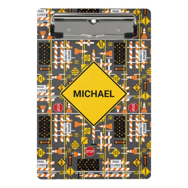 Minicarpeta De Pinza Rótulos de construcción de carreteras (Anverso)