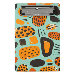 Minicarpeta De Pinza "Savanna Pop: Vibes tribales en Naranja y negro"