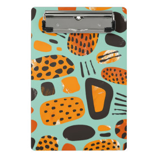 Minicarpeta De Pinza "Savanna Pop: Vibes tribales en Naranja y negro"