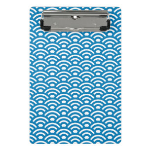 Minicarpeta De Pinza Seigaiha, olas, japonés, azul y blanco