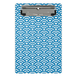 Minicarpeta De Pinza Seigaiha, Waves, Japanese, Blue and White