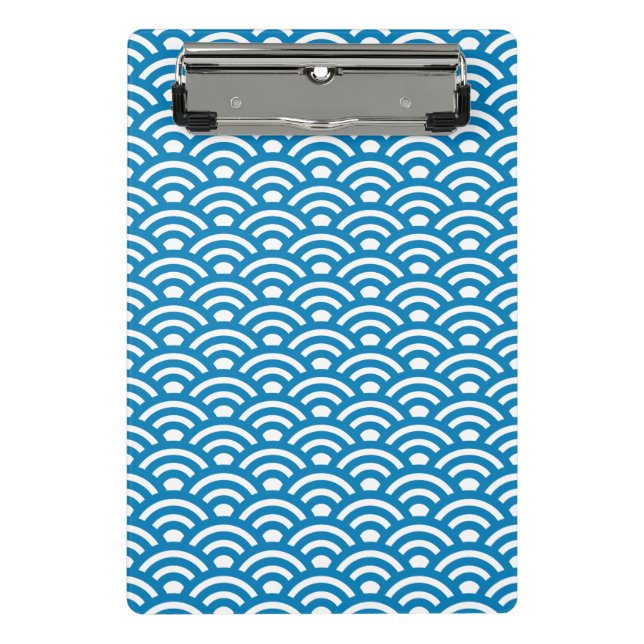 Minicarpeta De Pinza Seigaiha, Waves, Japanese, Blue and White (Anverso)