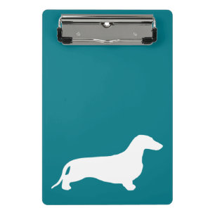 Minicarpeta De Pinza Silueta de dachshund blanca + tus ideas