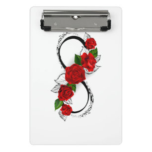 Minicarpeta De Pinza Símbolo infinito con rosas rojas
