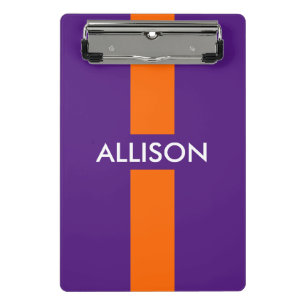 Minicarpeta De Pinza Simplemente Stripes naranja + tu nombre / ideas