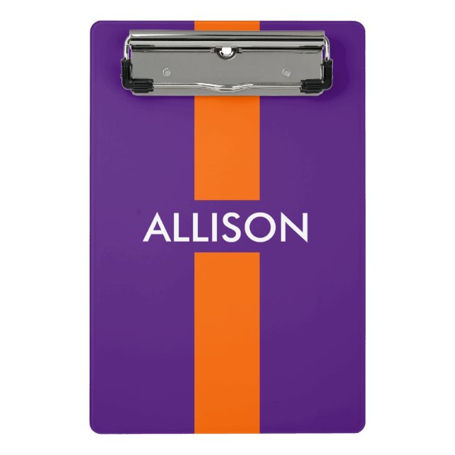 Minicarpeta De Pinza Simplemente Stripes naranja + tu nombre / ideas (Anverso)