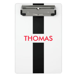 Minicarpeta De Pinza Simplemente Stripes negro + tu nombre / ideas