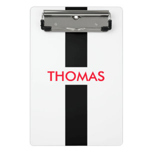 Minicarpeta De Pinza Simplemente Stripes negro + tu nombre / ideas