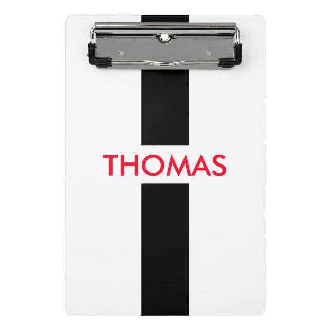 Minicarpeta De Pinza Simplemente Stripes negro + tu nombre / ideas (Anverso)