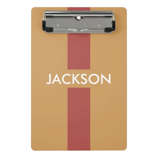 Minicarpeta De Pinza Simples Stripes light marsala + tu nombre / ideas (Anverso)