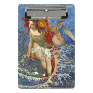 Minicarpeta De Pinza Sirena Acuario Arte Azul Gótico