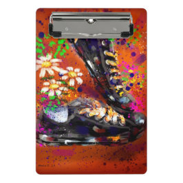 Minicarpeta De Pinza Sneakers and Daisies Impresionista Naranja Blanco