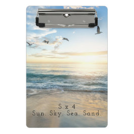 Minicarpeta De Pinza Sol, cielo. Mar. Arena. Escenario de playa