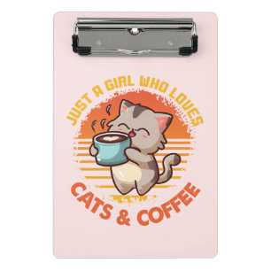 Minicarpeta De Pinza Sólo un Chica que ama los gatos y el café