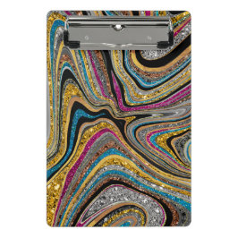 Minicarpeta De Pinza Sparkle Glam arte de mármol purpurinoso de niñas