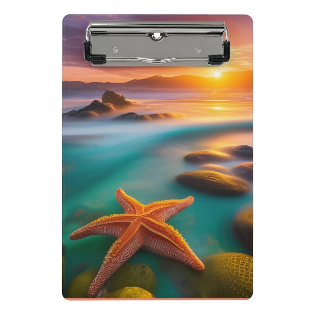 Minicarpeta De Pinza Starfish en la playa en Dawn (Anverso)