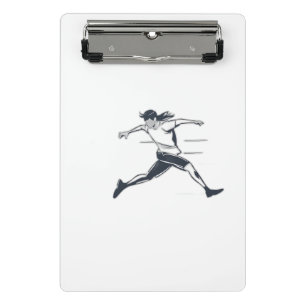 Minicarpeta De Pinza Stylized Silhouette of a Person Running Fast