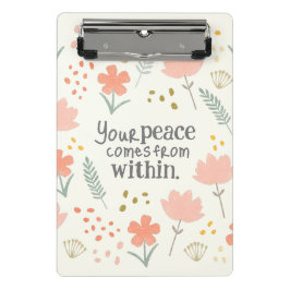 Minicarpeta De Pinza Su paz viene desde adentro - cita inspiradora