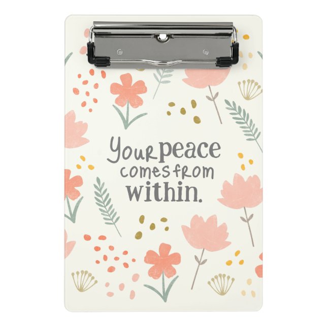 Minicarpeta De Pinza Su paz viene desde adentro - cita inspiradora (Anverso)