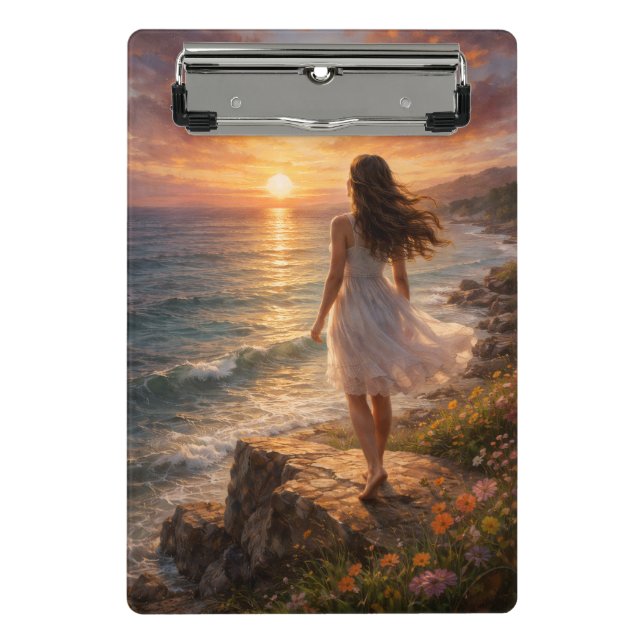 Minicarpeta De Pinza Sunset Ocean Aesthetic Photo Enlargement (Anverso)
