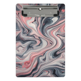 Minicarpeta De Pinza Swirling Shades of Pink, Grey, and White