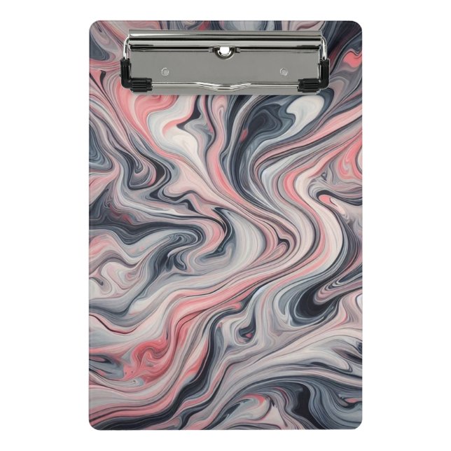 Minicarpeta De Pinza Swirling Shades of Pink, Grey, and White (Anverso)