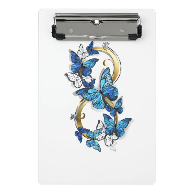 Minicarpeta De Pinza Symbol Infinity of Blue Morpho Butterflies (Anverso)