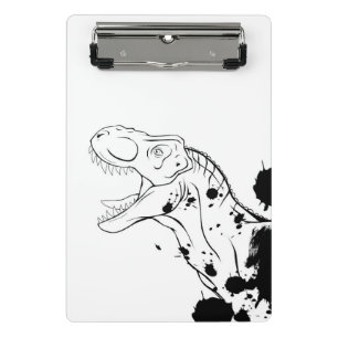 Minicarpeta De Pinza T-Rex (blanco y negro)