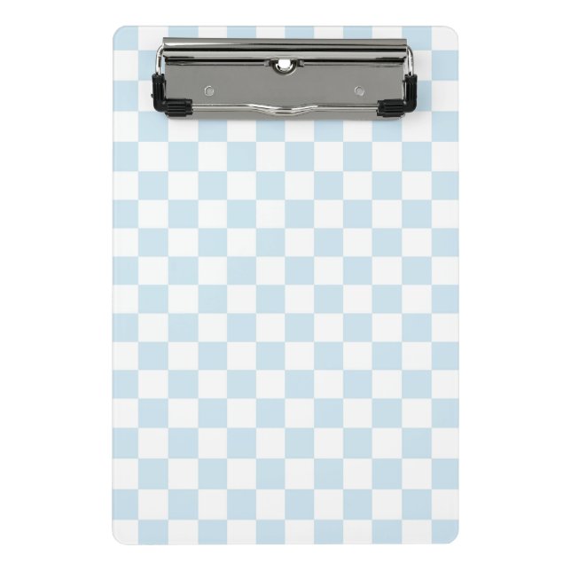 Minicarpeta De Pinza Tablero de verificación azul y blanco Pastel (Anverso)