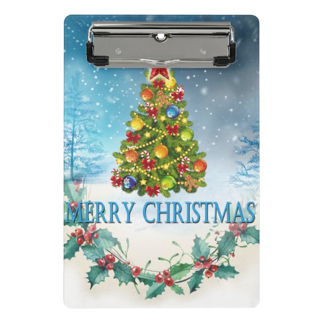 Minicarpeta De Pinza Tarjeta navideña Merry (Anverso)