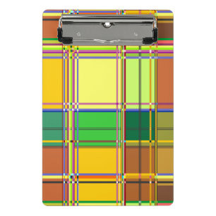 Minicarpeta De Pinza Tela Colorida Caribeña Madras Tartán