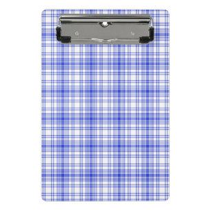 Minicarpeta De Pinza Tela escocesa blanca azul 2