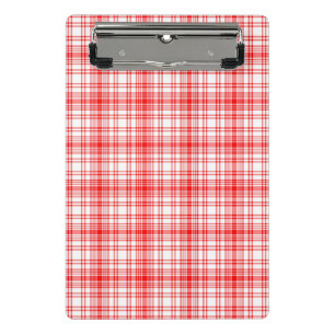 Minicarpeta De Pinza Tela escocesa roja