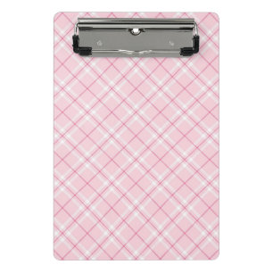 Minicarpeta De Pinza Tela escocesa rosa clara