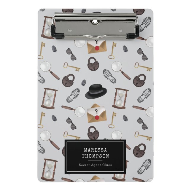 Minicarpeta De Pinza Tema de detectives de agentes secretos misteriosos (Anverso)