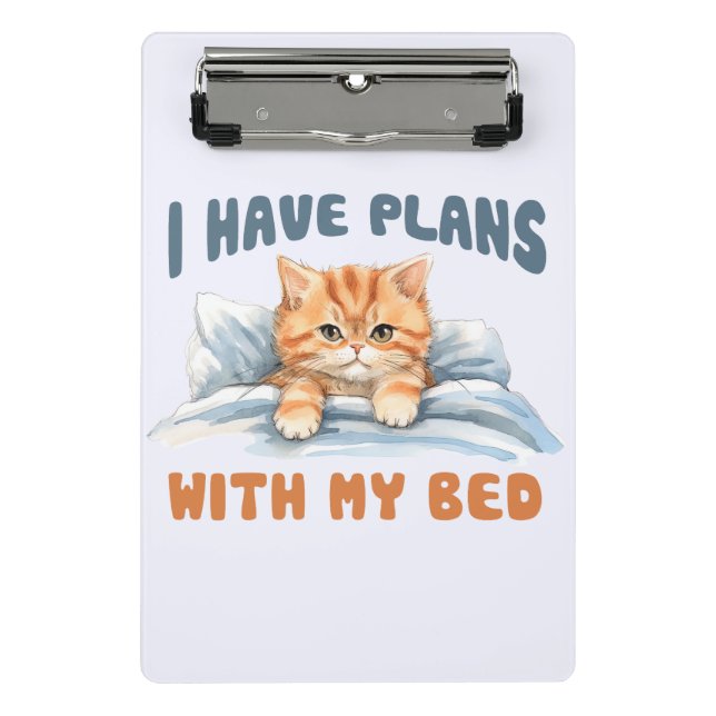 Minicarpeta De Pinza Tengo planes con mi cama - un Naranja acogedor (Anverso)