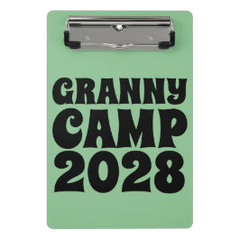 Minicarpeta De Pinza Texto del campamento de abuelitas retro