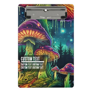 Minicarpeta De Pinza Texto personalizado Bosque de hongos caprichosos F