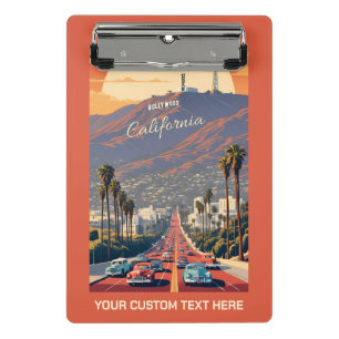 Minicarpeta De Pinza Texto personalizado Hollywood California