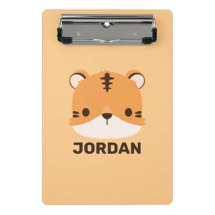 Minicarpeta De Pinza Tigre lindo con nombre personalizado