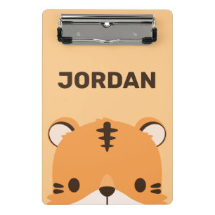 Minicarpeta De Pinza Tigre lindo con nombre personalizado