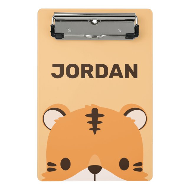 Minicarpeta De Pinza Tigre lindo con nombre personalizado (Anverso)