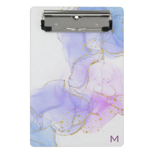 Minicarpeta De Pinza Tinta de alcohol rosa, púrpura y azul