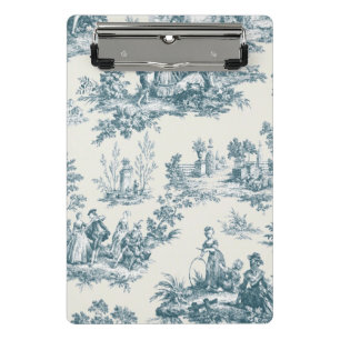 Minicarpeta De Pinza Toile de jouy sage verde elegante