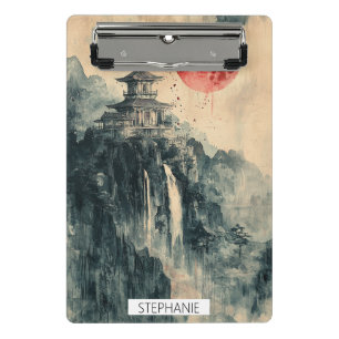 Minicarpeta De Pinza Torre de Pagoda de Luna de Sangre con Tinta Lavada